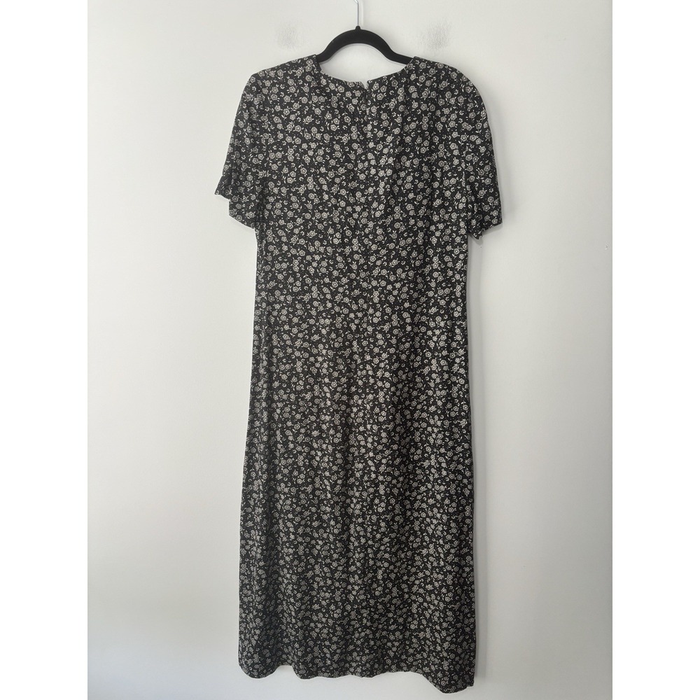 Vintage 90s Talbots Ditsy Floral Maxi Dress Rayon Cottagecore Prairie USA Sz 10 - Picture 4 of 9